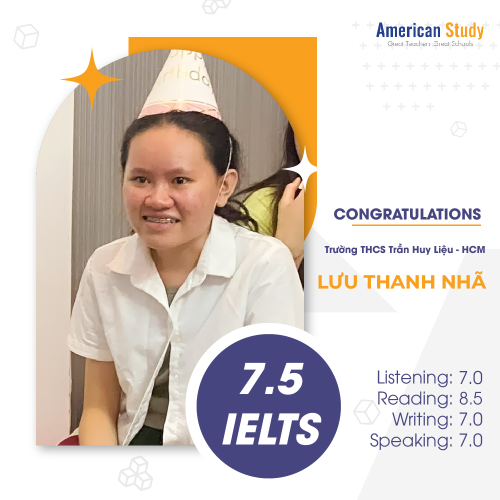 Cháu Lưu Thanh Nhã đạt 7,5 điểm IELTS